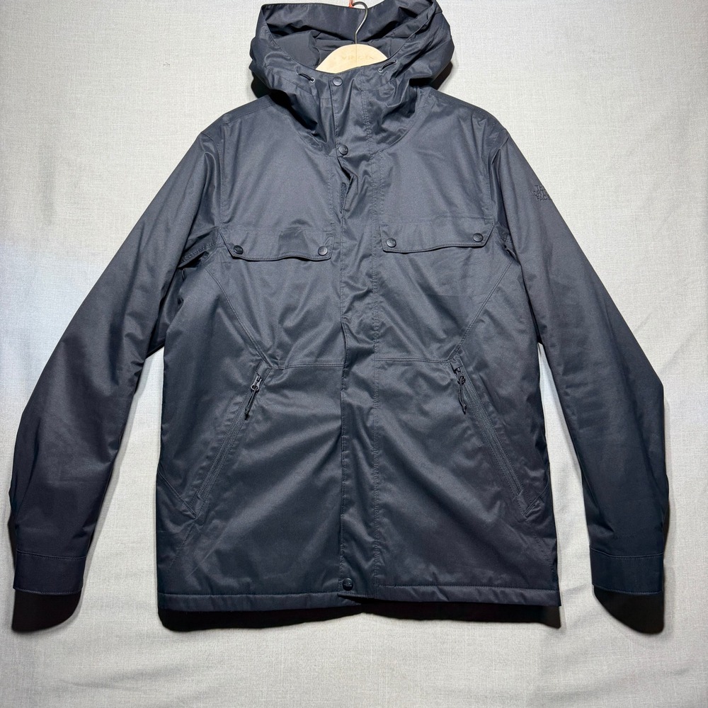 The North Face Jenison Jacket Men M Black DryVent Hooded Full Zip Snap Outdoor